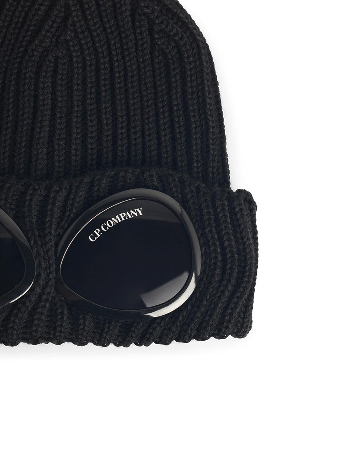 C.P. Company 'Lens' Black Wool Beanie Men