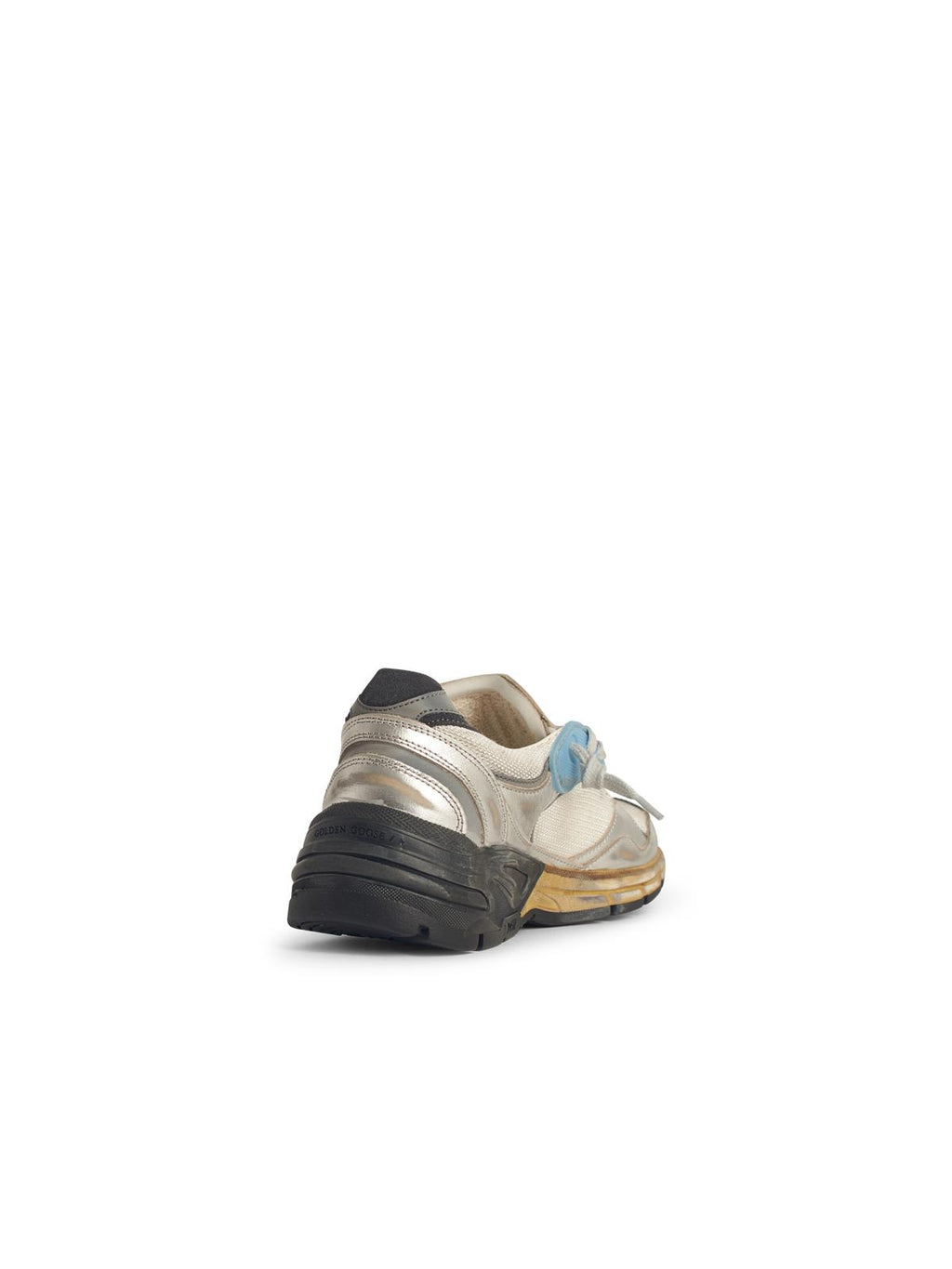 Golden Goose Dad-Star' Woman In Mesh And Silver Laminated Leather With Black Suede Star Women