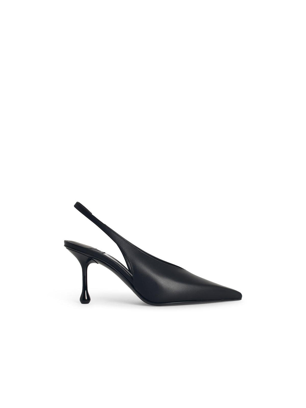 Jimmy Choo 'Isa 80' Black Leather Slingbacks Women