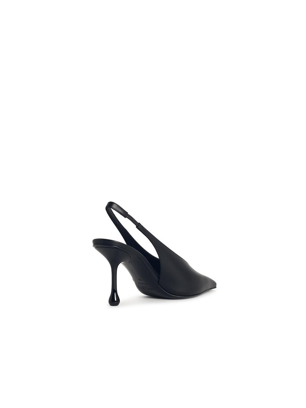 Jimmy Choo 'Isa 80' Black Leather Slingbacks Women
