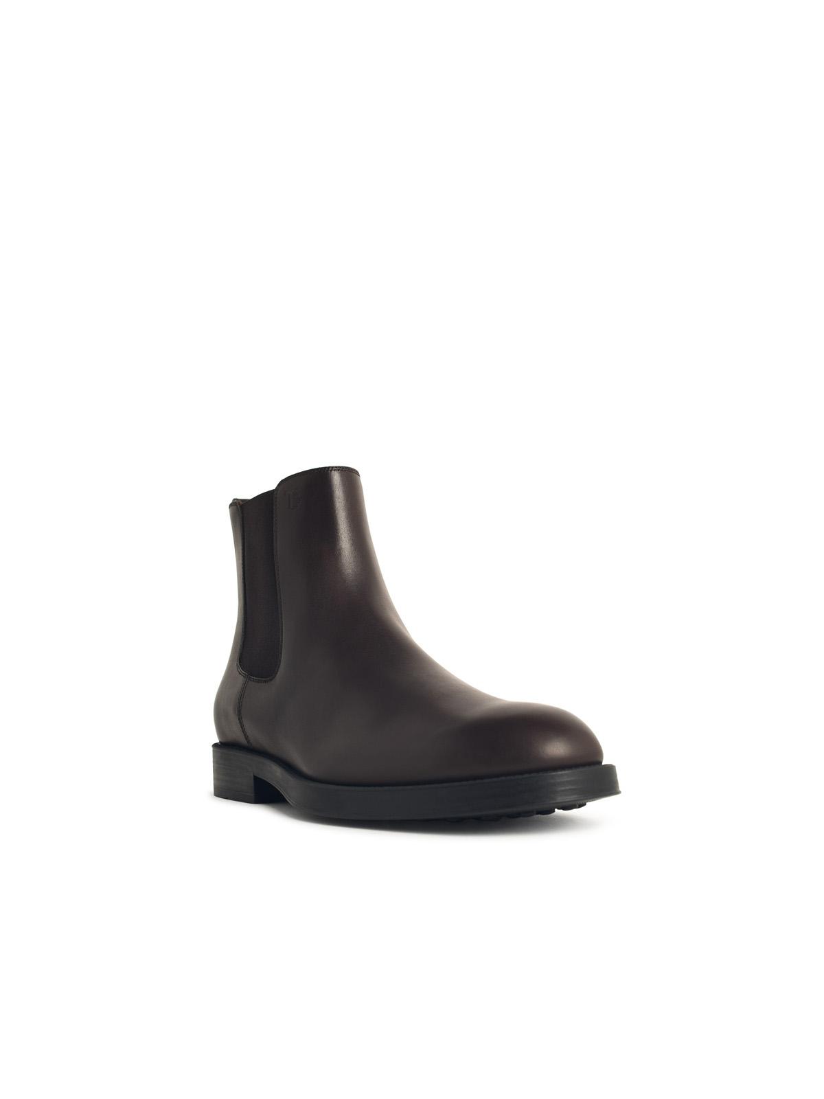 Tod's 'El. Formale' Brown Leather Ankle Boots Men