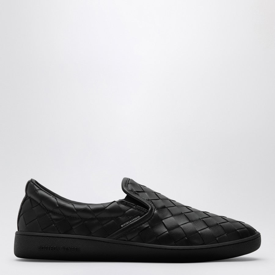 Bottega Veneta Men Sawyer Black Slip-On Sneaker In Intrecciato