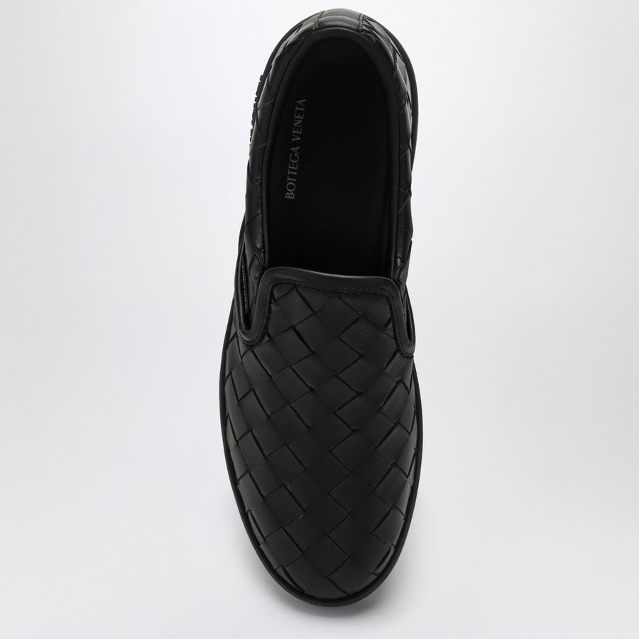 Bottega Veneta Men Sawyer Black Slip-On Sneaker In Intrecciato