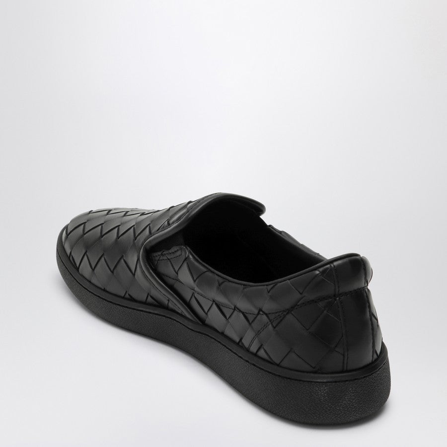 Bottega Veneta Men Sawyer Black Slip-On Sneaker In Intrecciato