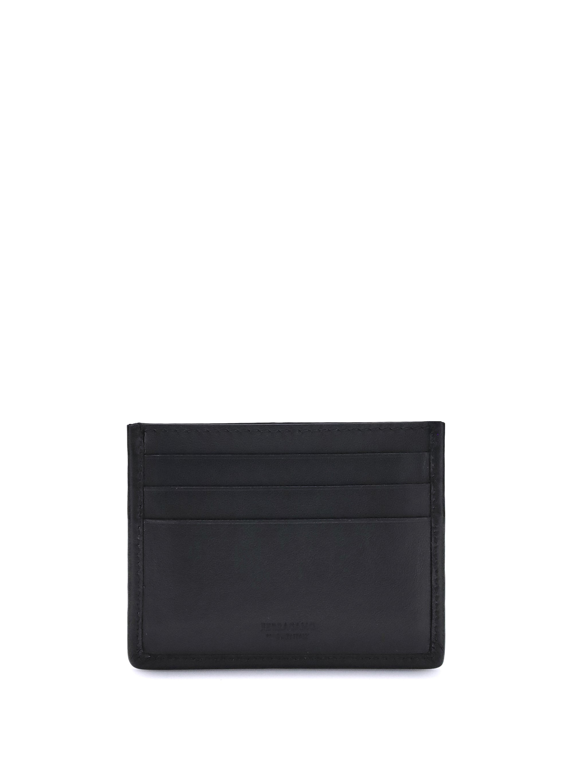 Ferragamo Men Woven Gancini Card Holder