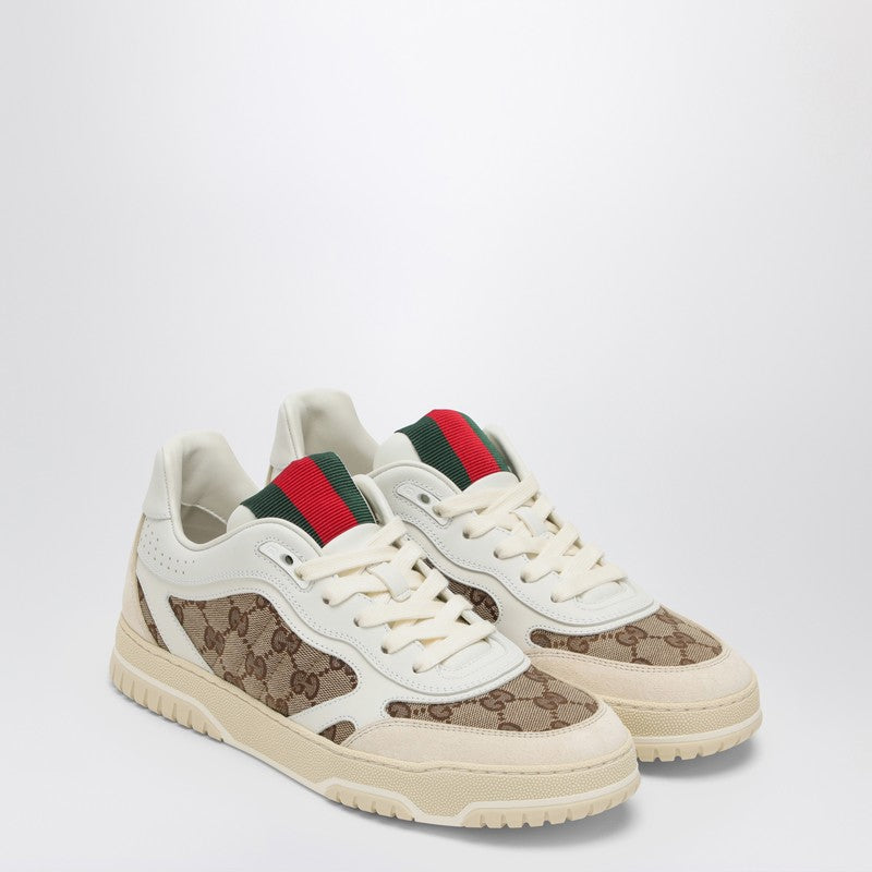 Gucci Re-Web Sneaker In Ivory/Beige/Ebony Gg Fabric Women