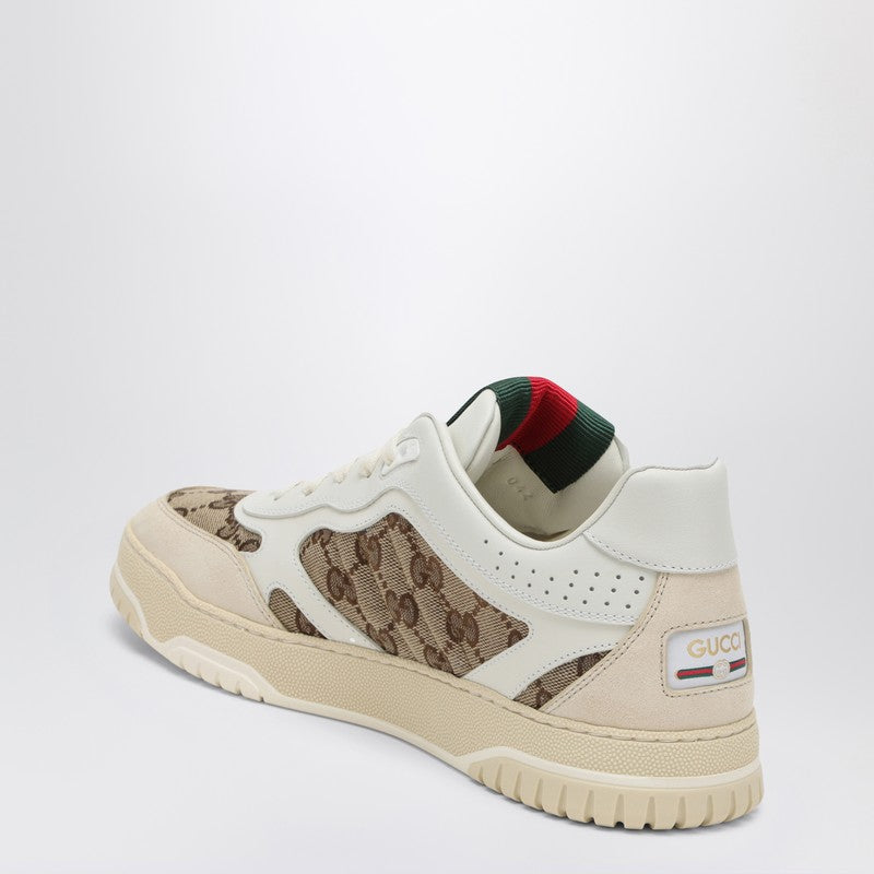 Gucci Re-Web Sneaker In Ivory/Beige/Ebony Gg Fabric Women