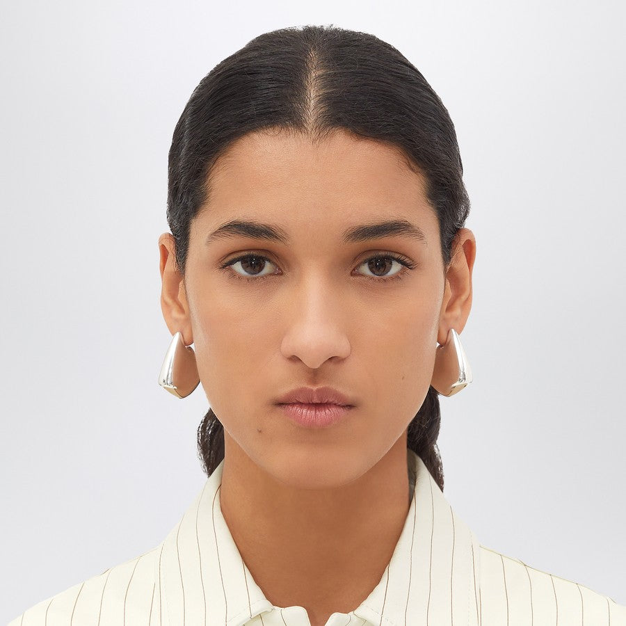 Bottega Veneta Women Sterling Silver Small Fin Earrings