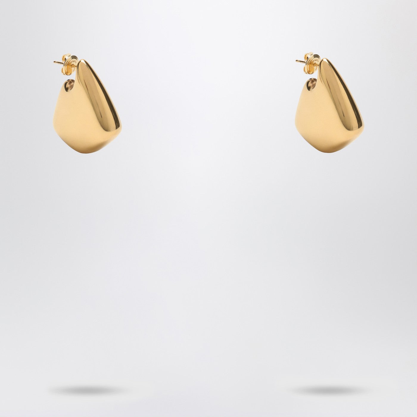 Bottega Veneta Women Small Fin Earrings In Sterling Silver With Gold Finish