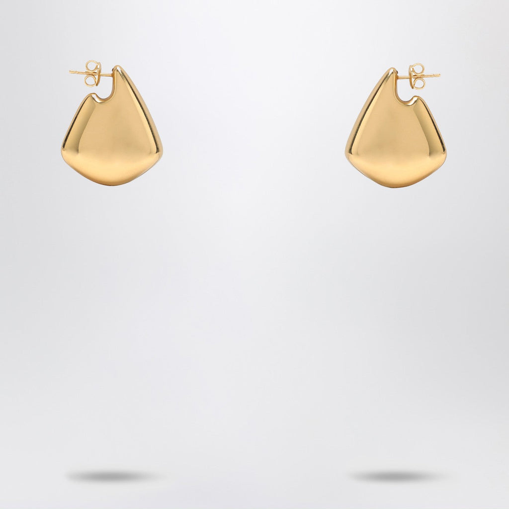 Bottega Veneta Women Small Fin Earrings In Sterling Silver With Gold Finish