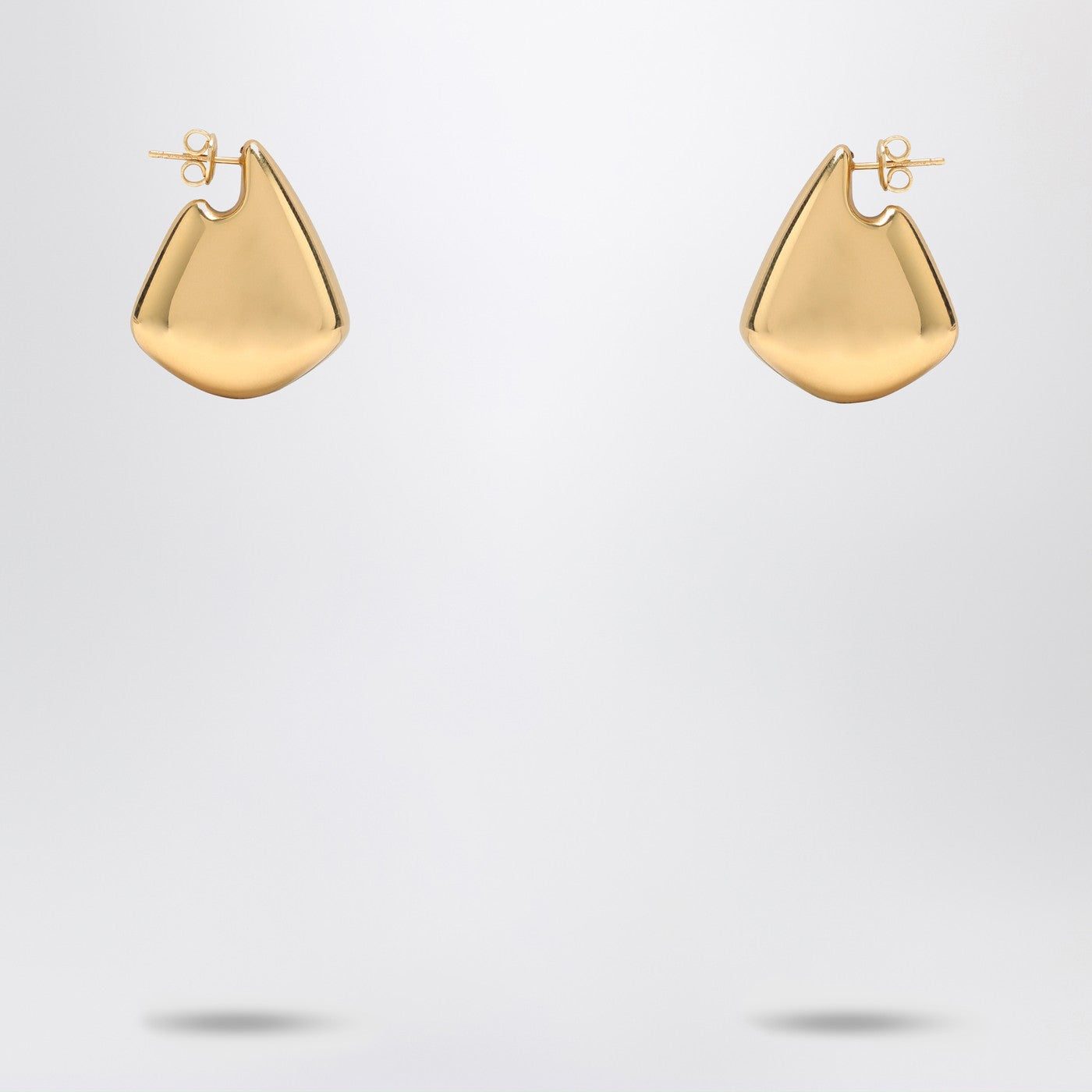 Bottega Veneta Women Small Fin Earrings In Sterling Silver With Gold Finish