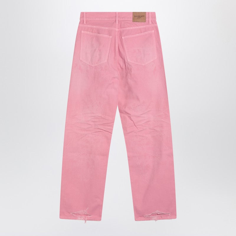 Balenciaga Wide-Leg Baby Pink Jeans Women