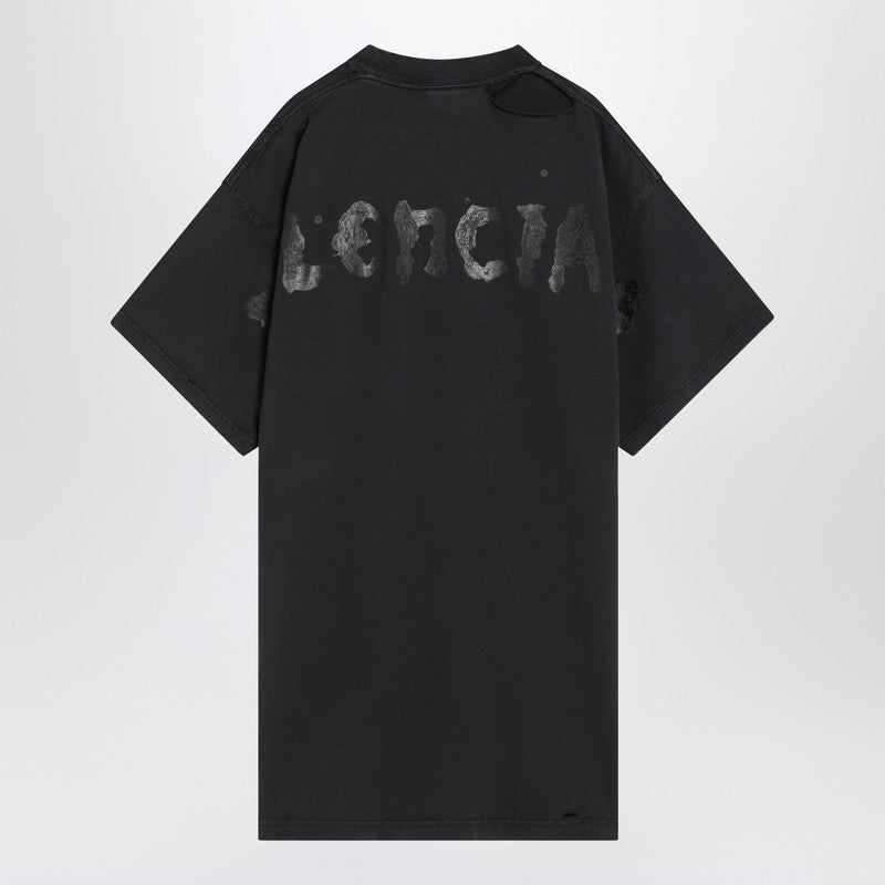 Balenciaga T-Shirt Over Painted Black In Vintage Jersey Women