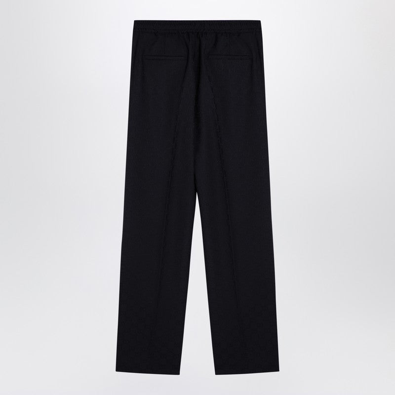 Gucci Dark Blue Gg Jacquard Trousers Men