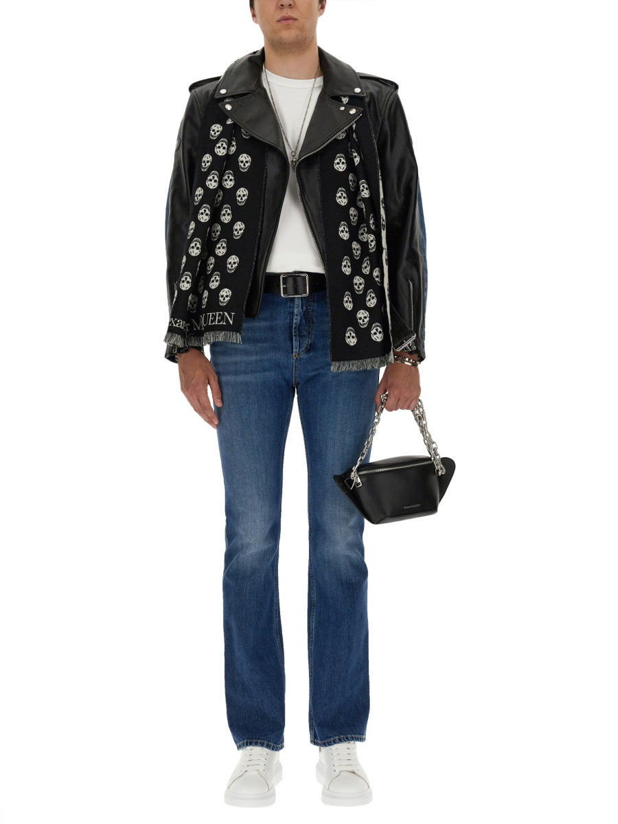 Alexander Mcqueen Men Combo Biker Jacket