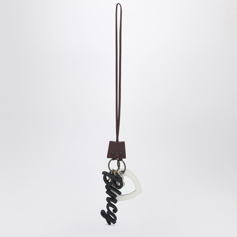 Balenciaga Keychain Charm Heart Le City Burgundy/White Women