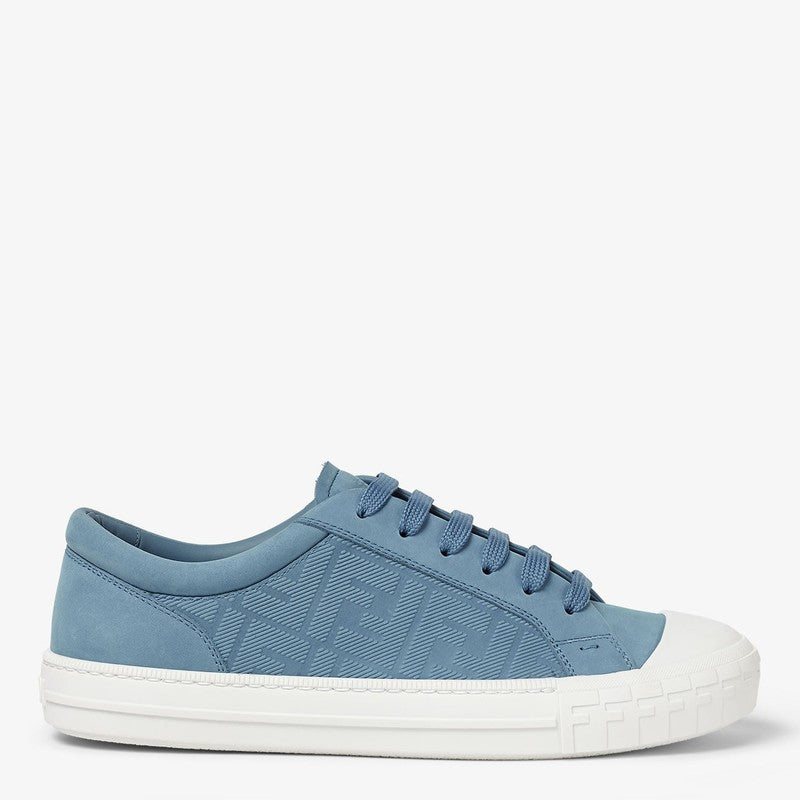 Fendi Domino Sneaker In Light Blue Nabuck Men