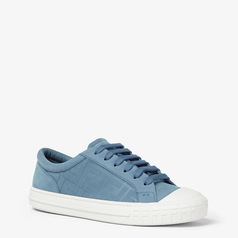 Fendi Domino Sneaker In Light Blue Nabuck Men