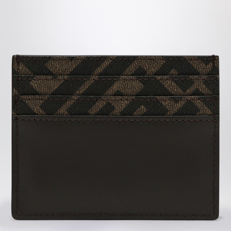 Fendi Squared Ff Brown Card Holder Men