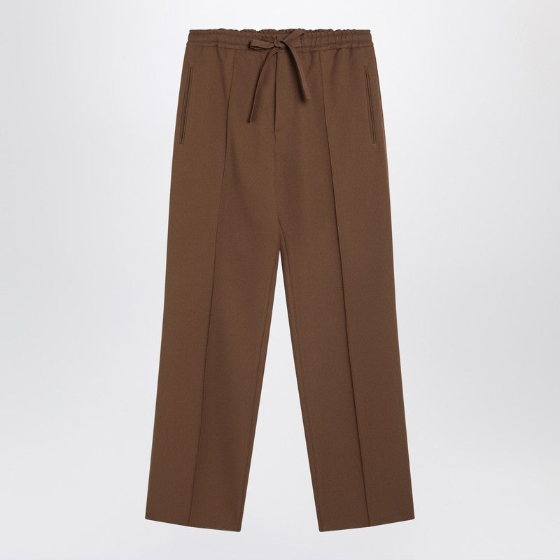 Valentino Brown Gabardine Trousers Men