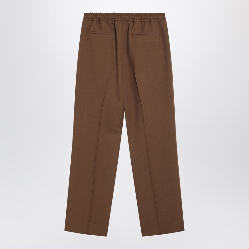Valentino Brown Gabardine Trousers Men