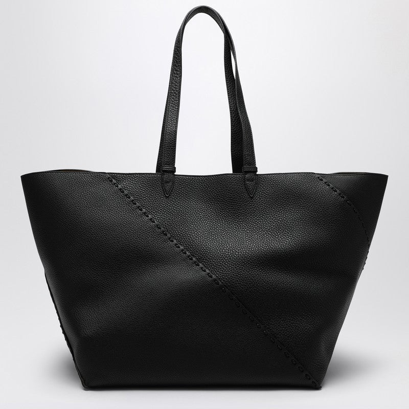 Fendi Black Diagonal Shopping Large Selleria Bag Men