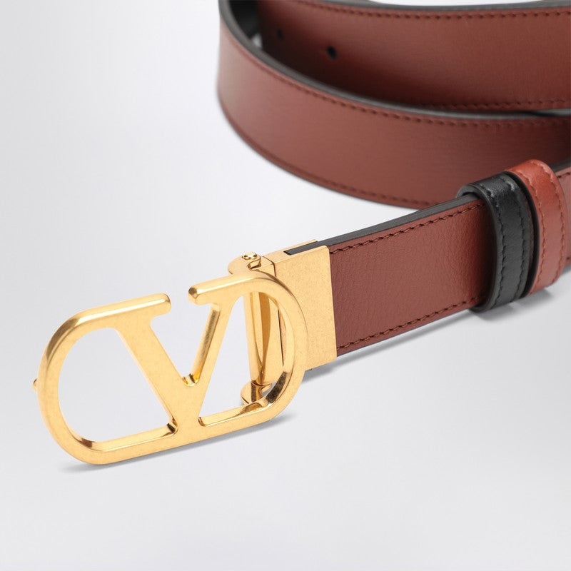Valentino Garavani Reversible Vlogo Signature Belt Brown/Black Men