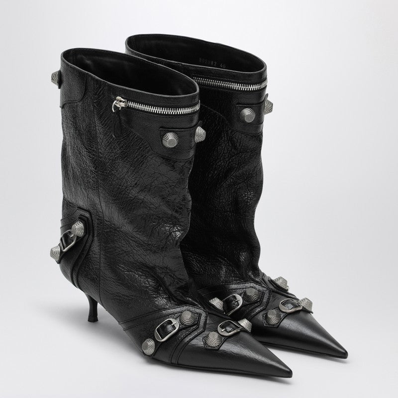 Balenciaga Cagole Wide Black Ankle Boot Women