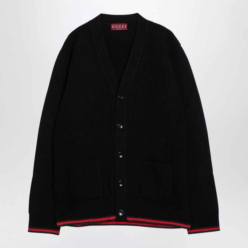 Gucci Black Wool And Cashmere Cardigan Men