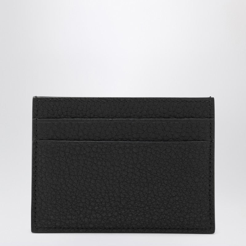 Balenciaga Black Credit Cardholder In Hammered Leather Men