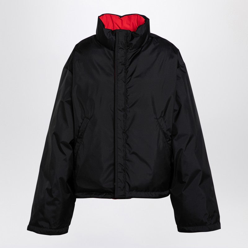 Balenciaga Reversible Red And Black Down Jacket In Technical Twill Women