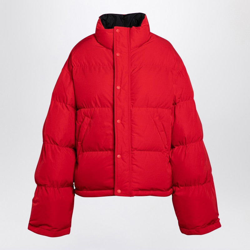 Balenciaga Reversible Red And Black Down Jacket In Technical Twill Women