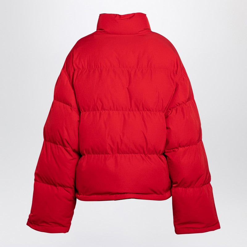 Balenciaga Reversible Red And Black Down Jacket In Technical Twill Women