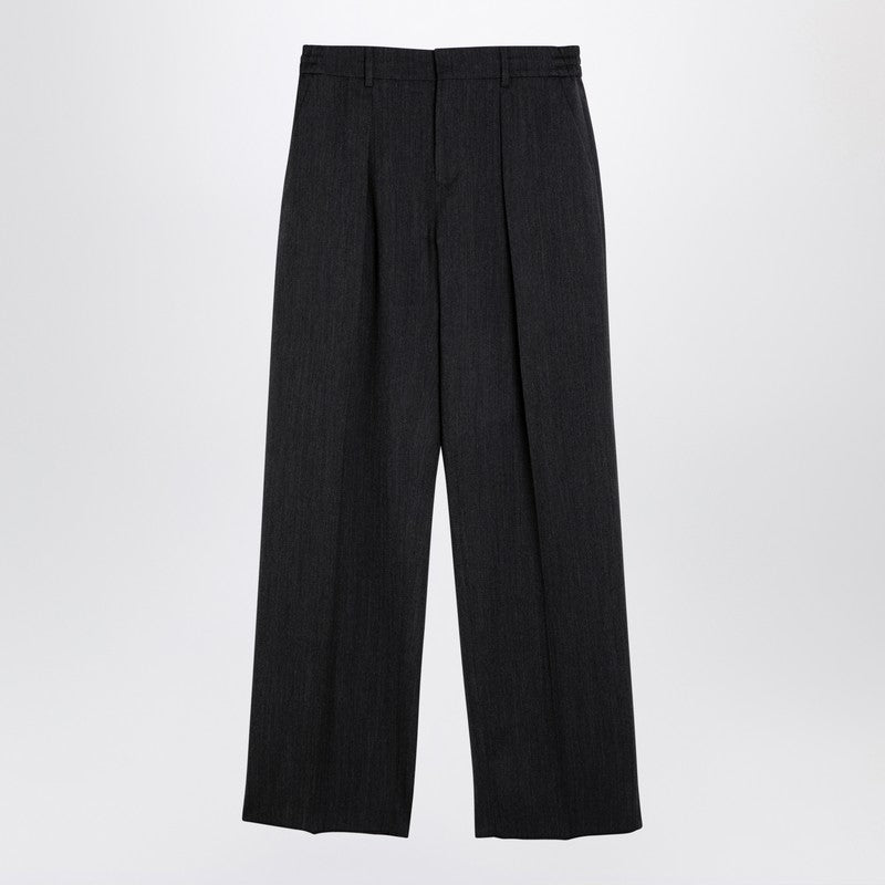 Burberry Grey Wool Trousers With Darts Men
