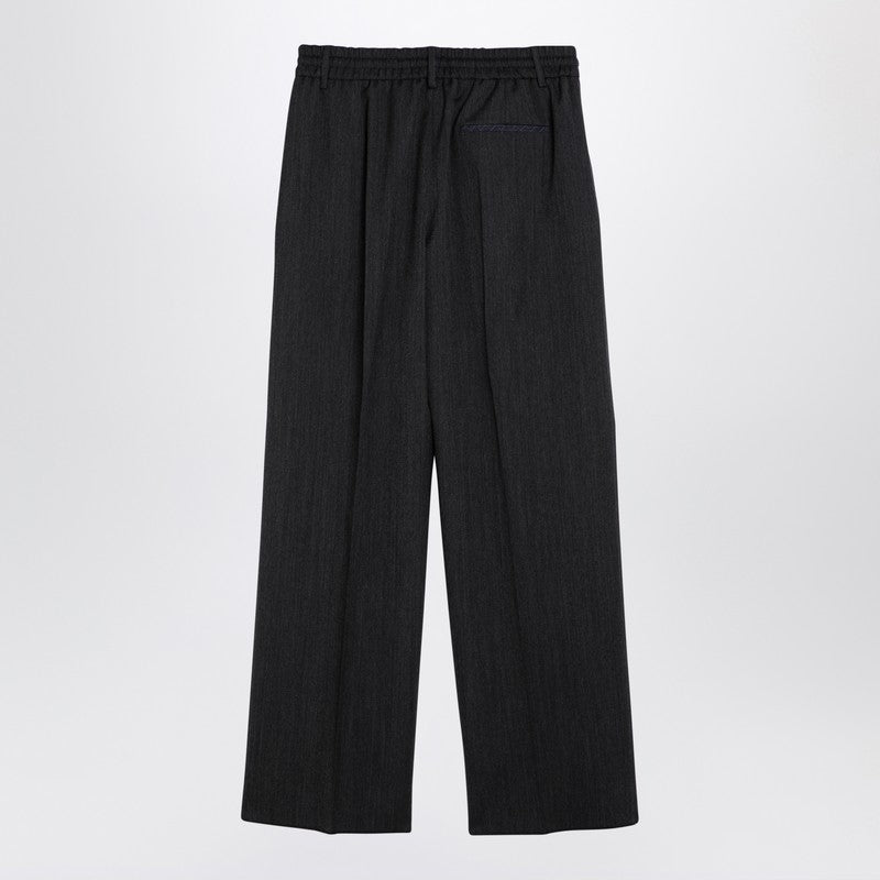 Burberry Grey Wool Trousers With Darts Men