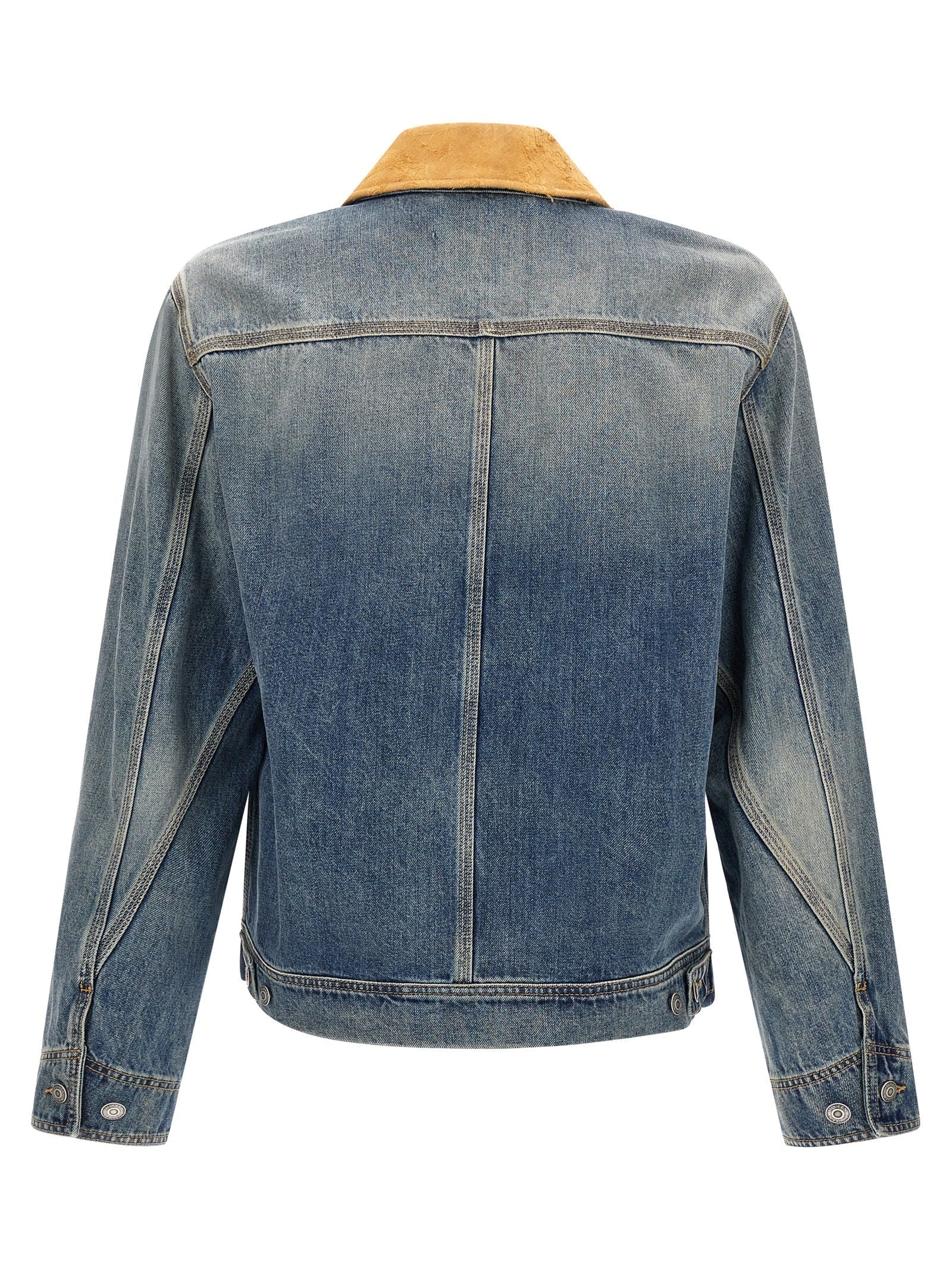Mcqueen Men Suede Denim Jacket