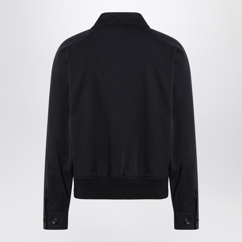 Burberry Harrington Jacket Navy Blue In Cotton Men