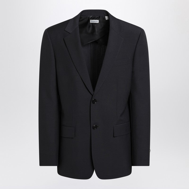 Burberry Navy Blue Wool Blend Jacket Men