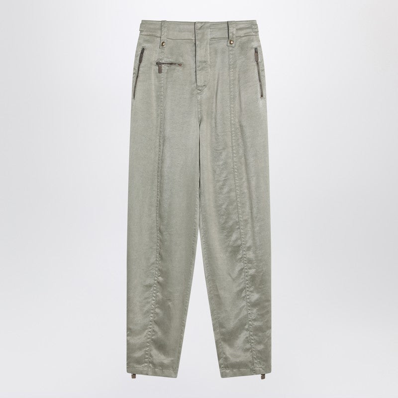 Burberry Trousers With B Shield Emblem In Lyocell Women