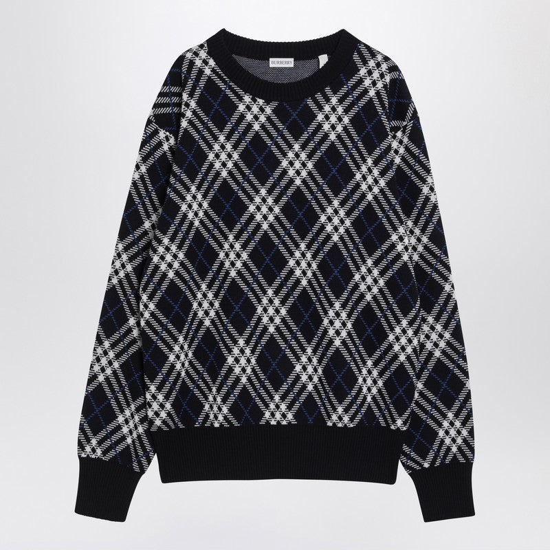 Burberry Check-Pattern Wool Blend Sweater Men