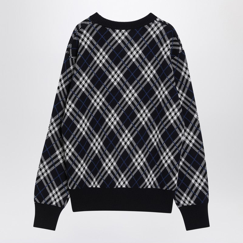 Burberry Check-Pattern Wool Blend Sweater Men
