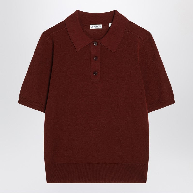 Burberry Bordeaux Wool Polo Shirt Women