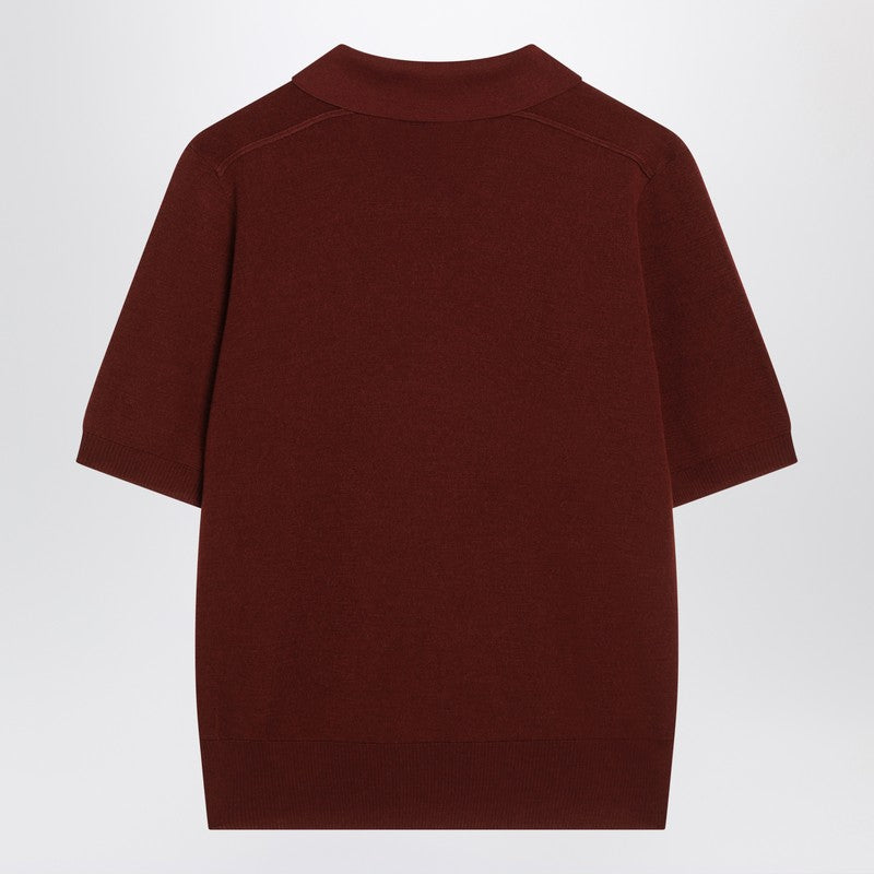 Burberry Bordeaux Wool Polo Shirt Women
