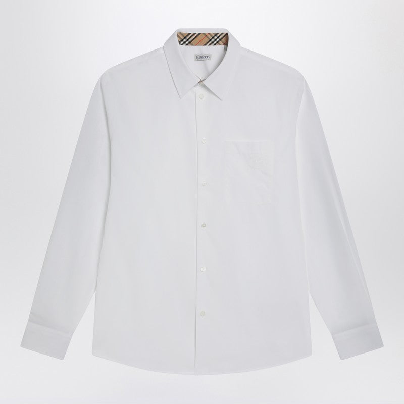 Burberry White Shirt In Cotton Poplin Men