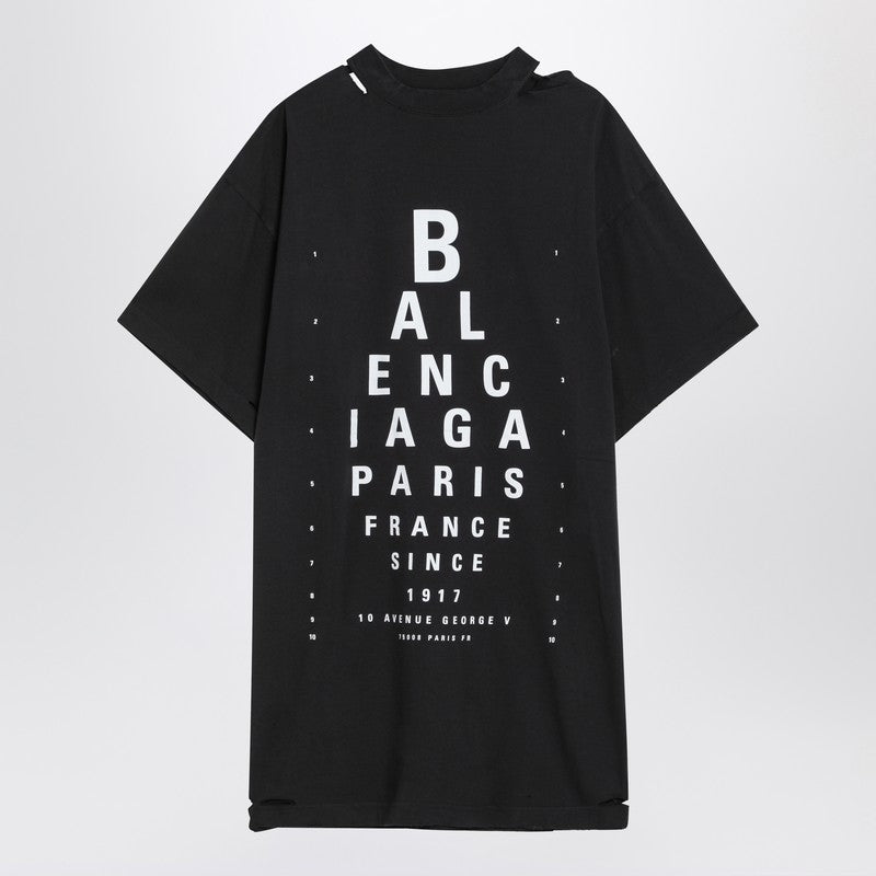 Balenciaga Optical Black Oversized T-Shirt Women