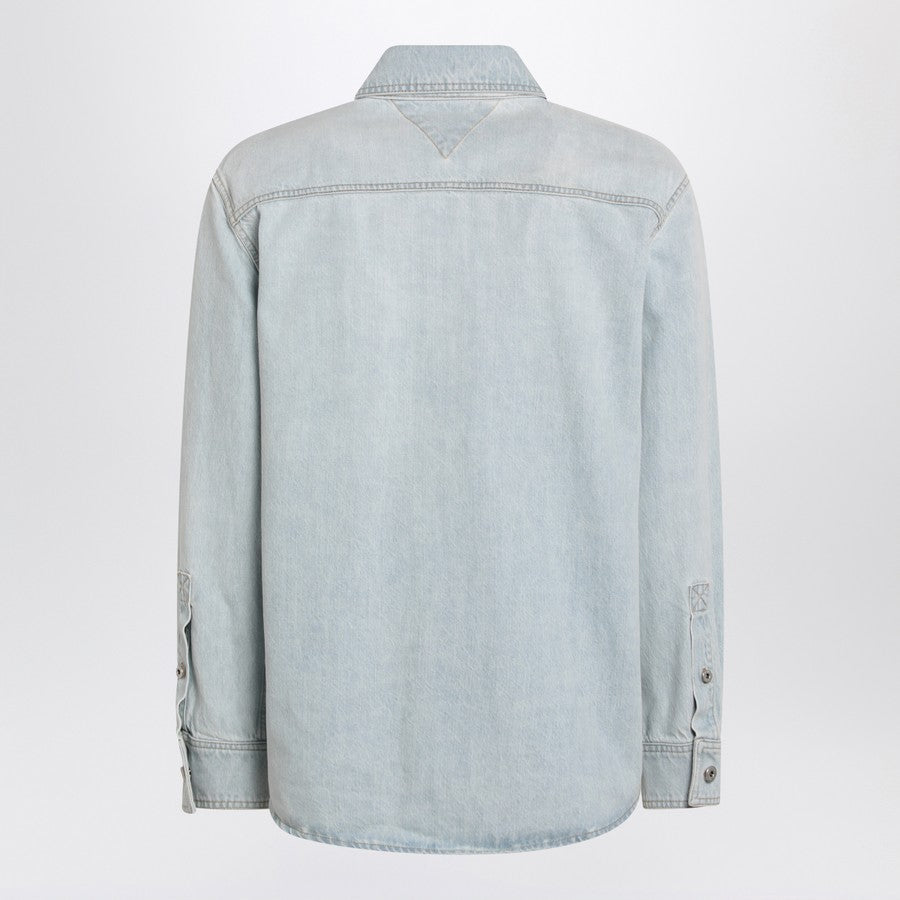 Bottega Veneta Men Light Blue Denim Shirt Extra Bleach