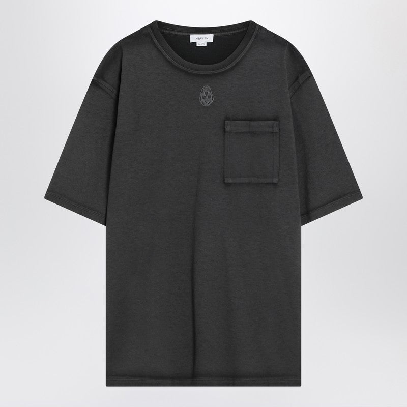 Alexander Mcqueen Faded Black Skull T-Shirt Men