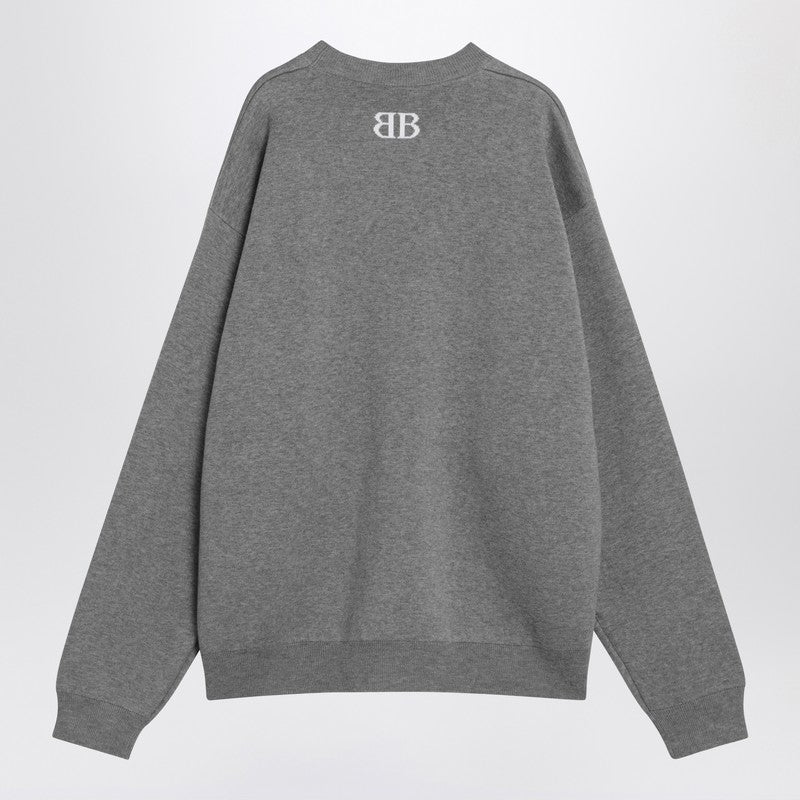 Balenciaga Grey Cotton Sweater With Logo Men