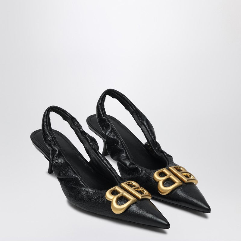 Balenciaga Monaco Black Slingback With Logo Women