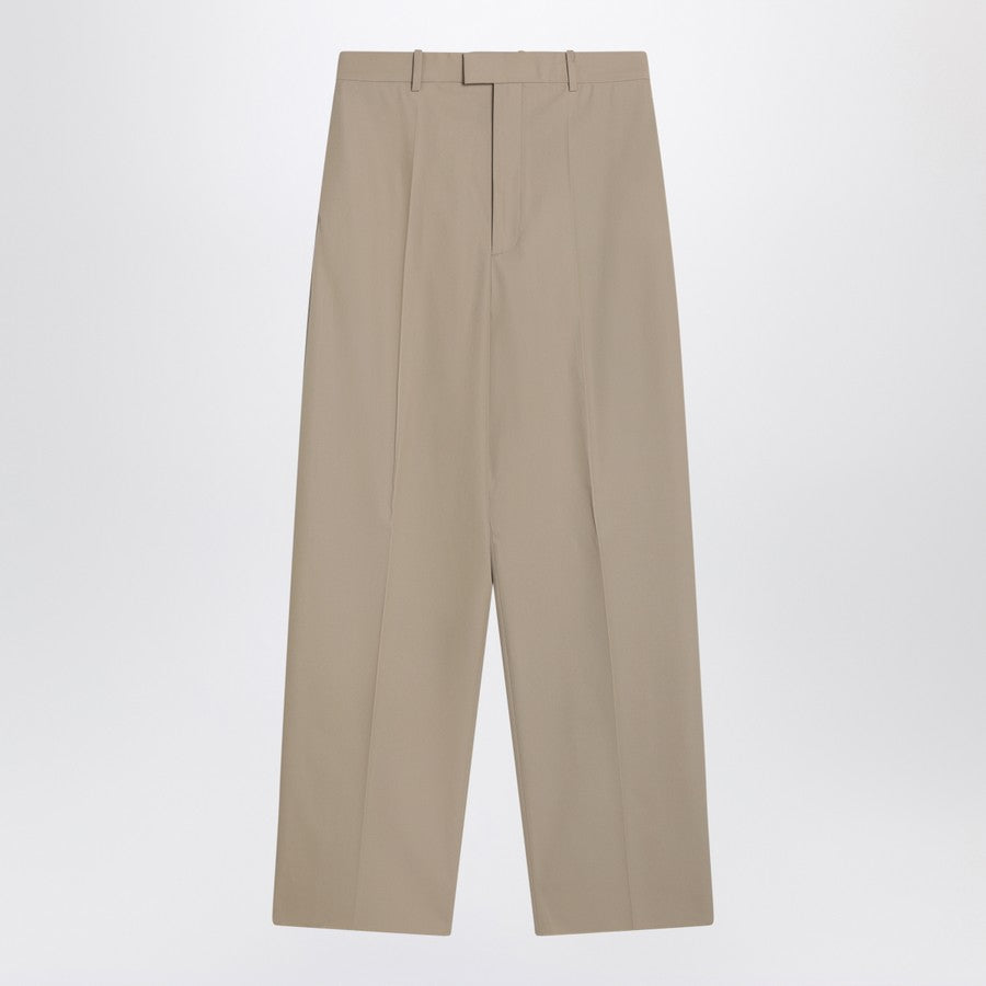 Bottega Veneta Men Straight-Leg Beige Trousers